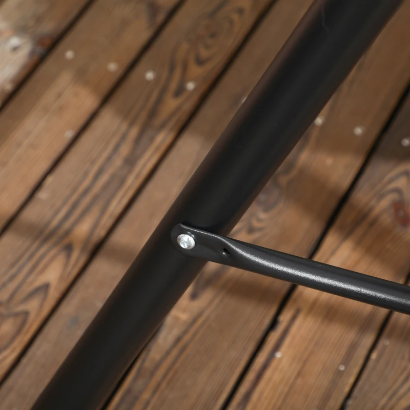 Outsunny Dondolo da Giardino 3 Posti in Acciaio con Tetto Parasole in Poliestere, 172x110x153 cm, Rosso e Nero