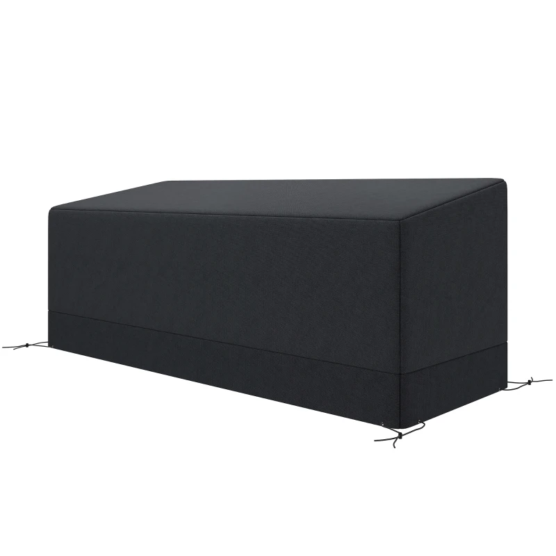 Outsunny Rectangular Patio Garden Furniture Cover Waterproof for 3 Seater Sofa Bistro Set, UV Resistant Protection 600D Oxford Fabric Rattan Lounge Clean Cover, 190 x 72 x 76cm, Black