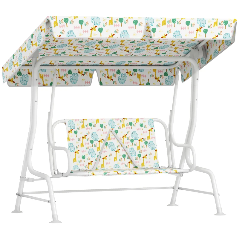 AIYAPLAY Leagăn pentru Copii cu Copertină Reglabilă și Centură de Siguranță, 120x112x75 cm, Alb