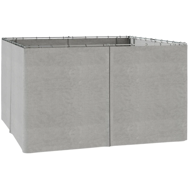 Outsunny 4 parois latérales pour pavillon de jardin tonnelle rigide 300 x 400 cm protéger de la pluie vent soleil gris
