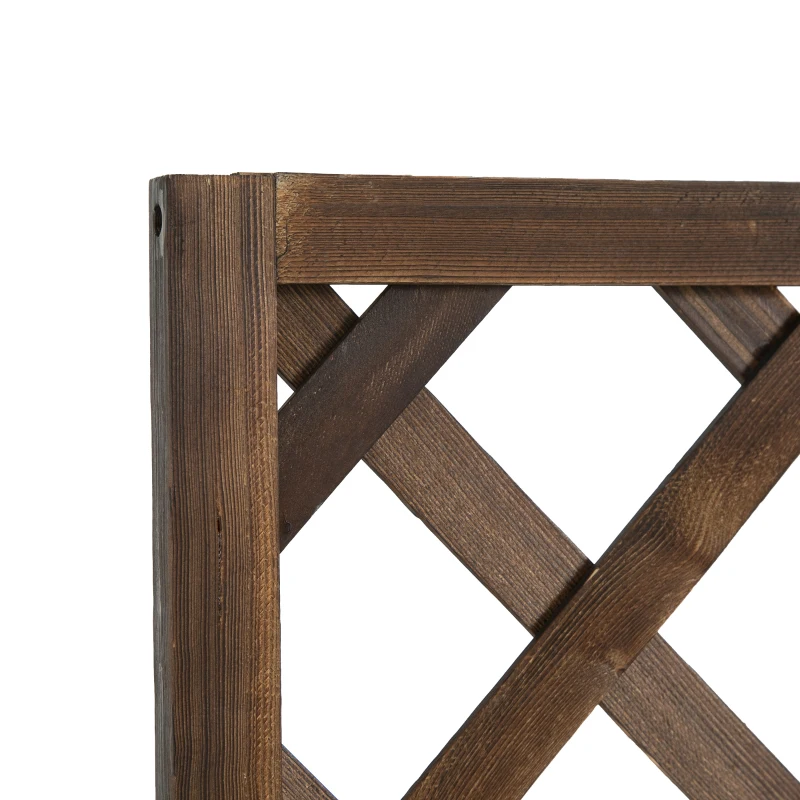 Outsunny skrzynka na rośliny z kratką skrzynka na kwiaty skrzynka z kratką pergola dla roślin pnących ogród drewno kolor węglowy 72,5 x 31,5 x 149,5 cm