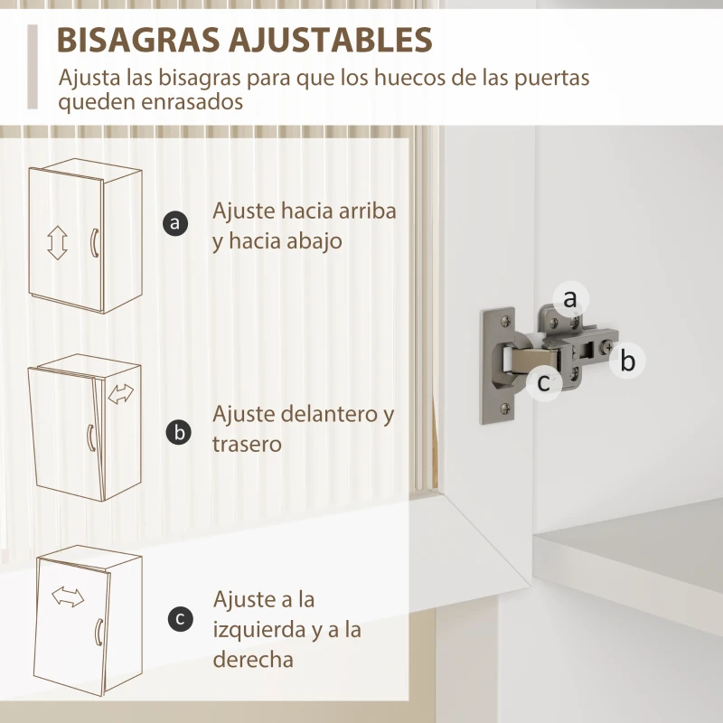 HOMCOM Alacena de Cocina con 1 Cajón 4 Puertas y Estantes Ajustables Carga 50 kg Mueble de Cocina 79x40x180 cm Blanco
