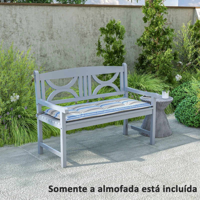 Outsunny Conjunto de 2 Almofadas para Banco de Jardim de 2 Lugares 120x50x5 cm Almofadas Retangulares  Impermeáveis Multicor