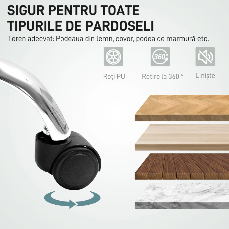 HOMCOM Scaun de Birou cu Masaj prin Vibrații, Spătar Înalt și Înălțime Reglabilă, 66x64x113-121 cm, Negru