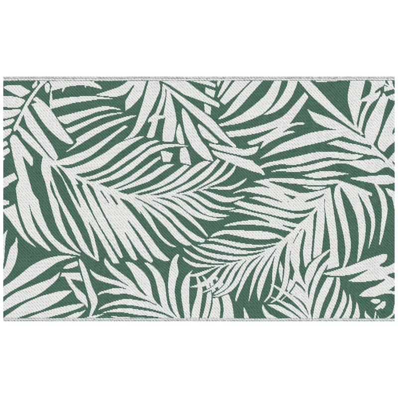 Outsunny Covor de Exterior pentru Balcon și Terasă, Rezistent la Raze UV, 152x243 cm, Verde și Alb