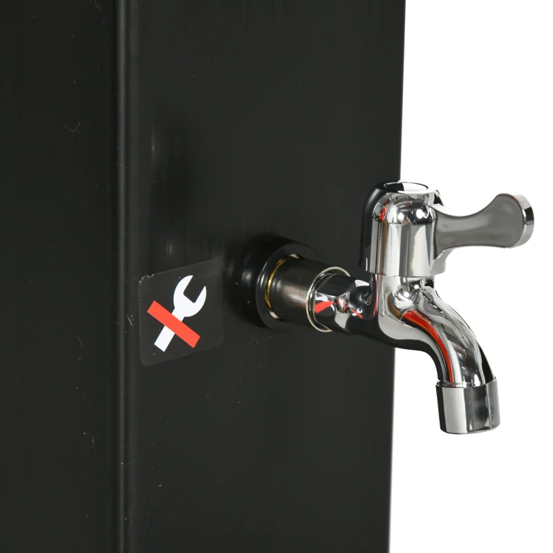 Outsunny Solardusche, um 360° drehbarer Duschkopf, Fußdusche, Wassererhitzung bis 60° C, schwarz, 19 x 20 x 217 cm