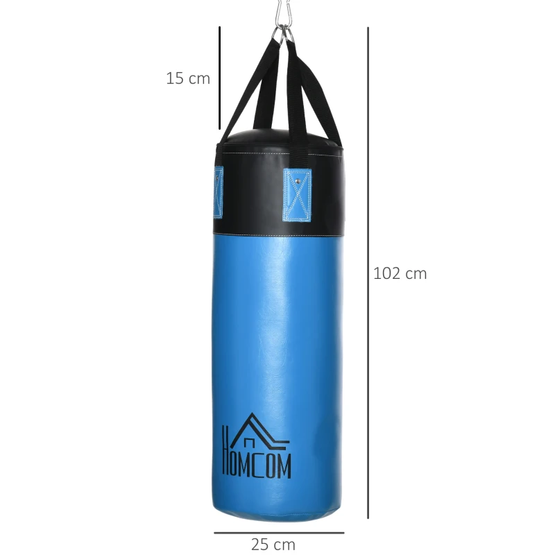 HOMCOM Set Sac de Box cu Mănuși, Cârlige și Geantă de Transport, Ø25x102 cm, Albastru