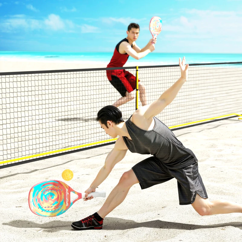 SPORTNOW Raquette de pickleball en fibre de carbone avec sac de raquette et poignée antidérapante, jaune