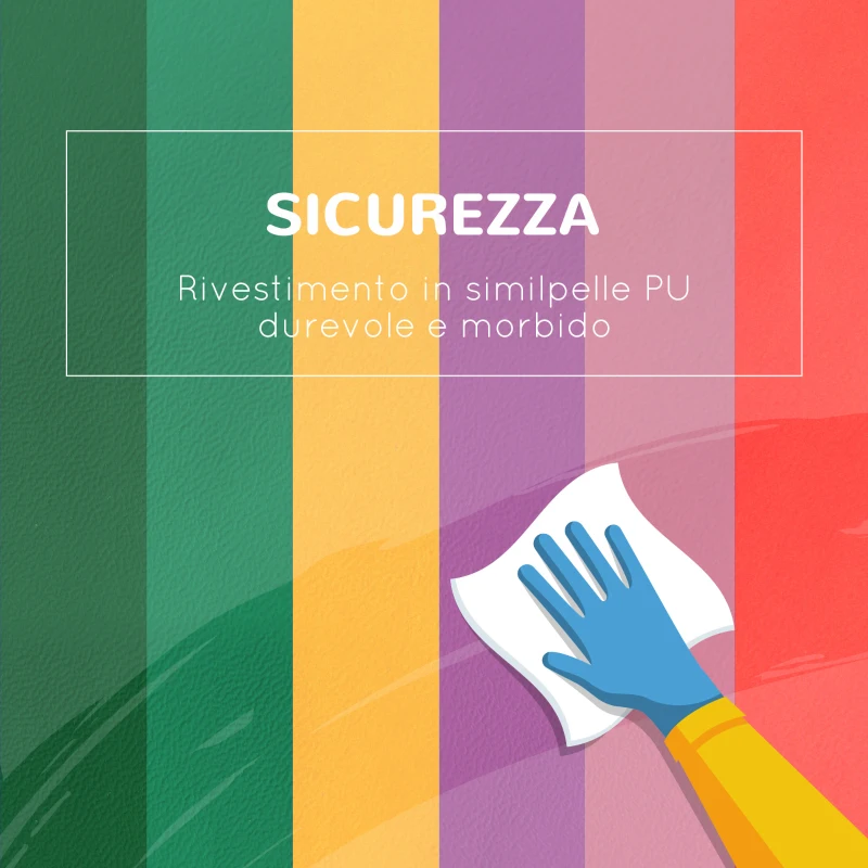 HOMCOM Set Costruzioni Morbide per Bambini 1-3 Anni da 6 Pezzi in PU ed EPE Multicolore