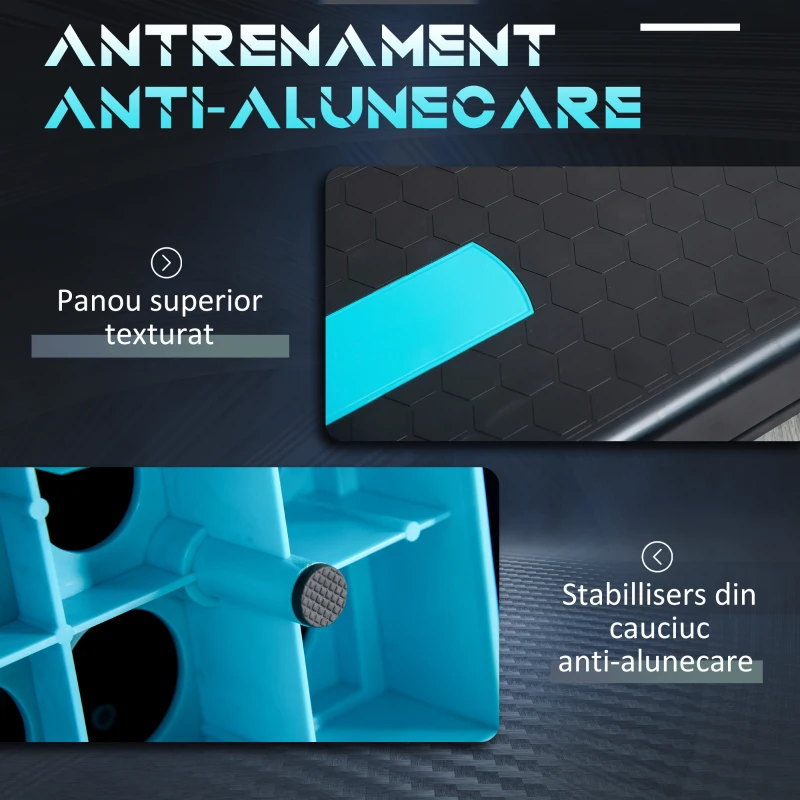 HOMCOM Stepper Fitness Reglabil, Negru-Albastru