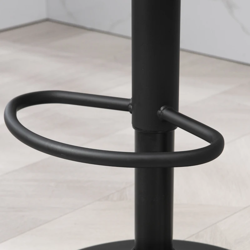 HOMCOM Set de 2 Scaune de Bar cu Înălțime Reglabilă și Suport pentru Picioare, 46x50x85-106 cm, Negru(m-9)