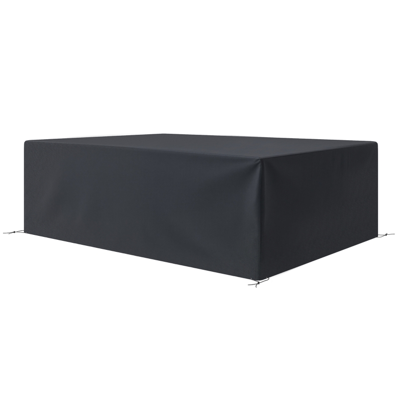 Outsunny 600D Oxford Outdoor Garden Furniture Sofa Set Cover, Waterproof Anti-UV Rattan Sun Lounger Protection Protector Cover, 275L x 205W x 90Hcm, Black