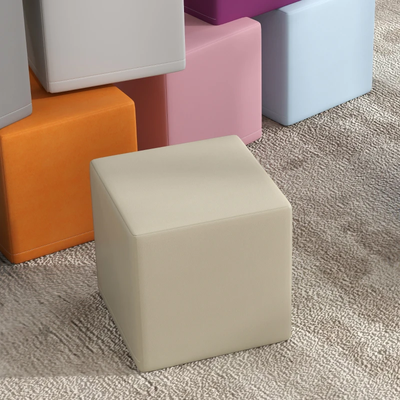 HOMCOM Set 12 Cubi Giocattolo Morbidi per Bambini 12-36 Mesi in PU ed EPE, 20x20x20cm, Multicolore