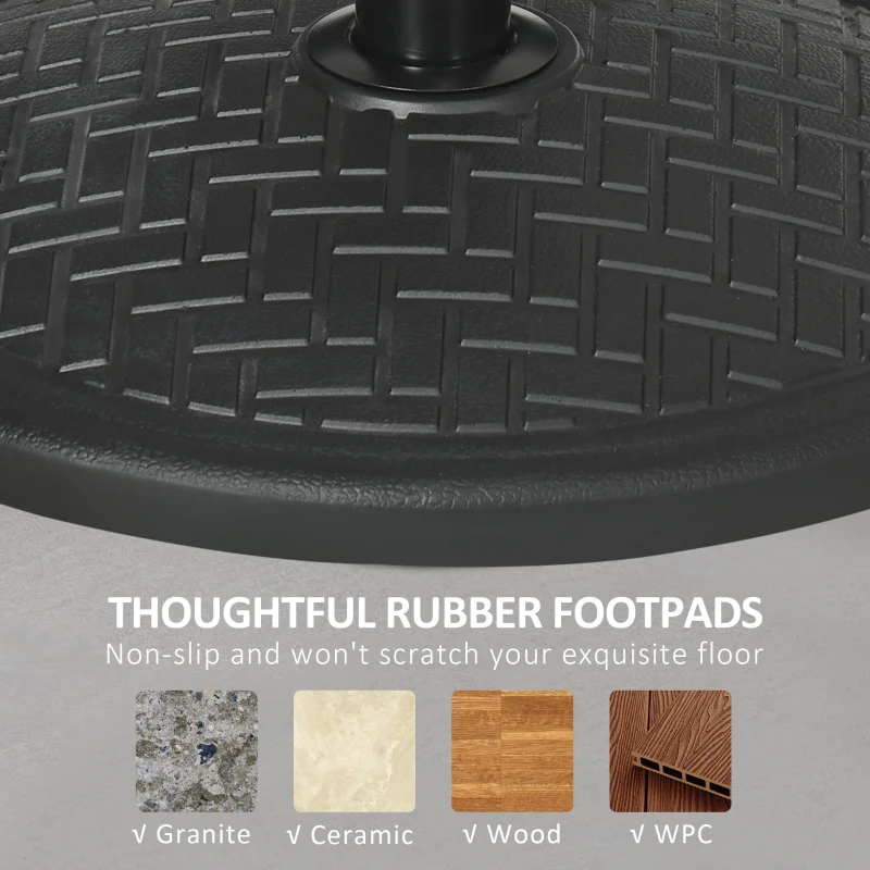 Outsunny Baza pentru Umbrela cu Buton Reglabil, Ø46x34 cm, Negru