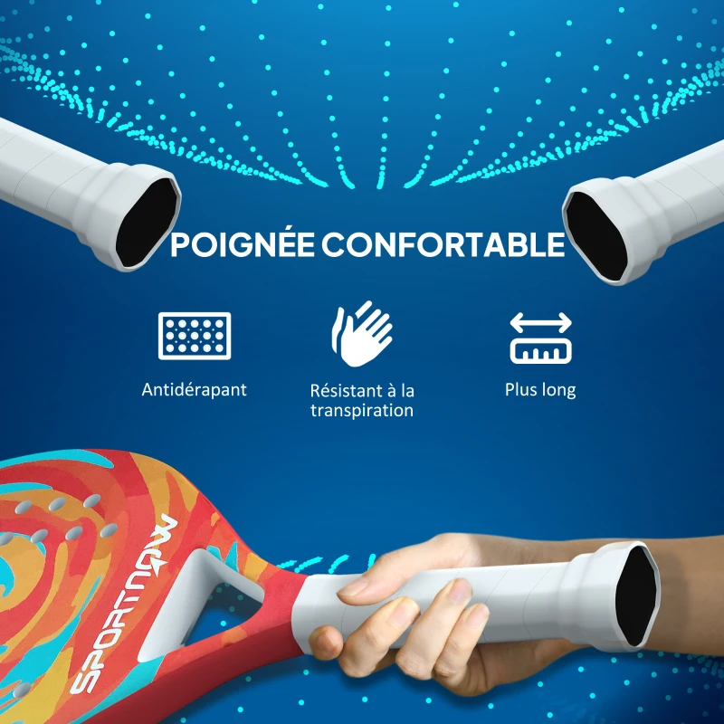 SPORTNOW Raquette de pickleball en fibre de carbone avec sac de raquette et poignée antidérapante, jaune