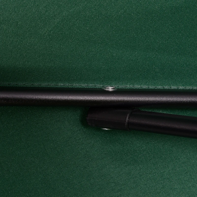 Outsunny Ombrellone da Giardino 2x2 m a 6 Stecche con Presa d'Aria, in Alluminio, Metallo e Poliestere Verde