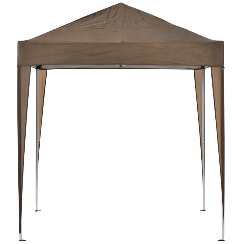 Outsunny Faltpavillon, Bierzelt, 4 abnehmbare Seitenwände, 2 Fenster, Metallrahmen, 2 x 2m, Braun