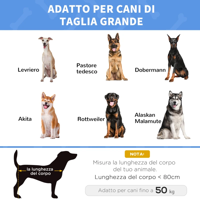PawHut Lettino per Cani di Taglia Grande Fino a 50kg, Metallo e Tessuto Oxford, 122x92x23 cm, Marrone
