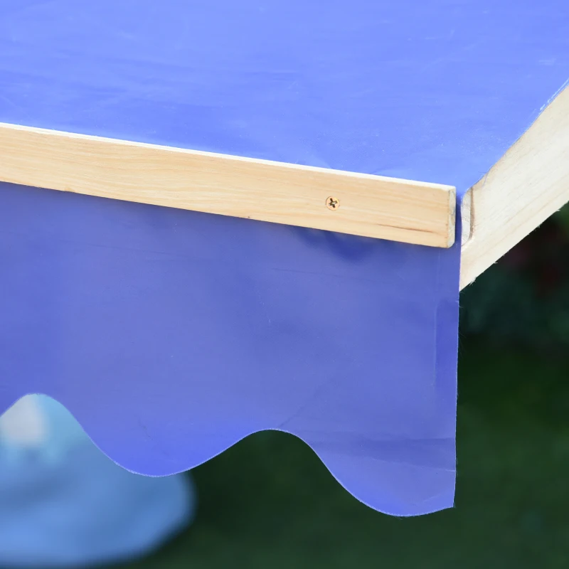 Outsunny Caixa de areia de madeira para crianças com telhado Toldo ajustável Espaçoso 120x120x120 cm para jardim Cor madeira natural