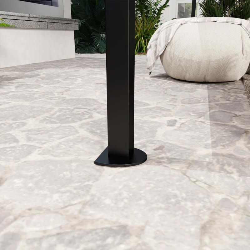 Outsunny Pergola tonnelle de jardin avec auvent réglable acier polyester haute densité 3 x 2,5 m crème