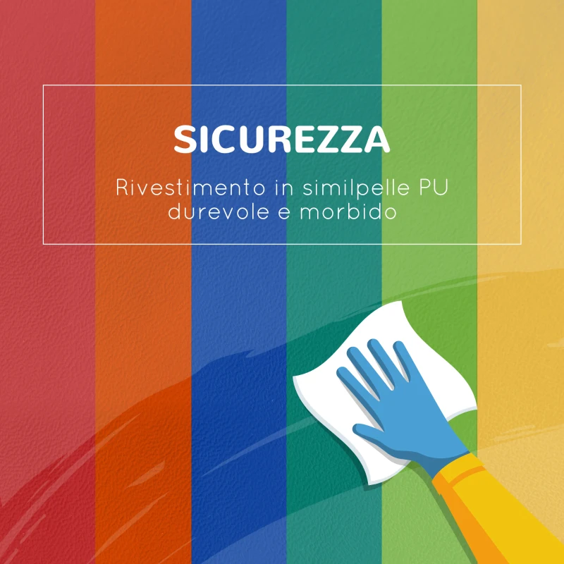 HOMCOM Set Costruzioni Morbide per Bambini con 5 Blocchi a Rettangolo e Trapezio, in PU e EPE, 48.3x19.1x48.3 cm, Multicolore
