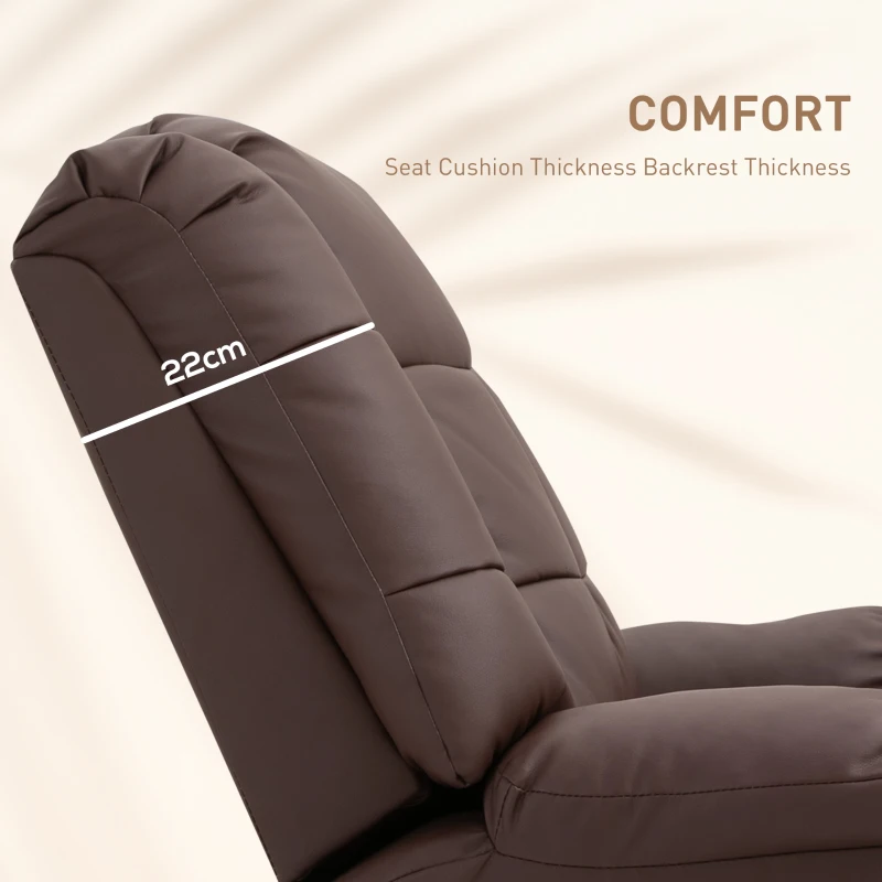 HOMCOM fotel do masażu fotel telewizyjny fotel z funkcją masażu sztuczna skóra drewno metal pianka kolor brązowy 94 x 99 x 99 cm