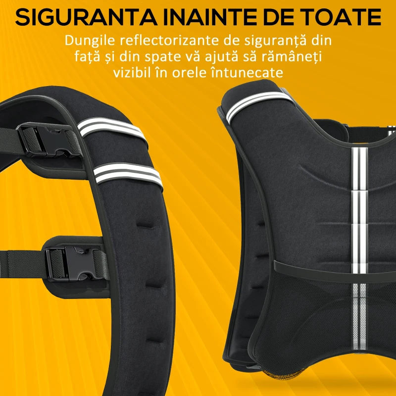 Soozier Vestă cu Greutate Respirabilă de 5 kg cu Buzunar de Depozitare și Bretele de Umăr, Vestă cu Greutate, 40x35 cm, Negru