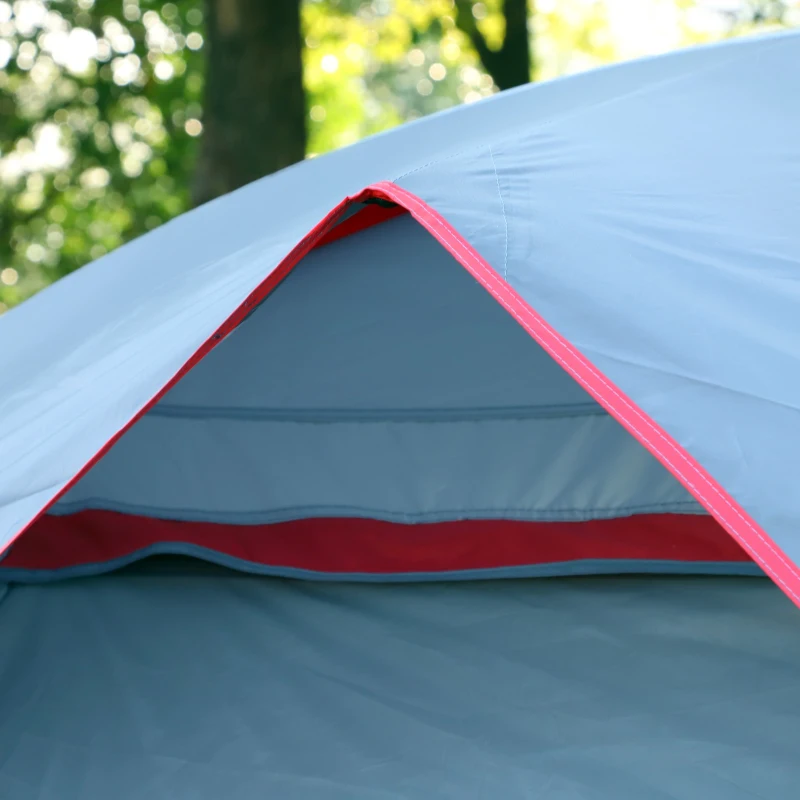 Outsunny Campingzelt für 5-6 Personen stabil wasserdicht Familienzelt mit Eingang Fenster Packtasche, Zelt mit 3000mm Wassersäule Tunnelzelt Kuppelzelt für Camping Reise Garten, Hellgrau
