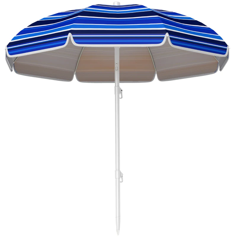 Outsunny Parasol de plage Ø 1,8 m grand parasol inclinable pliable protection solaire UPF50+ légère sac de transport multicolore