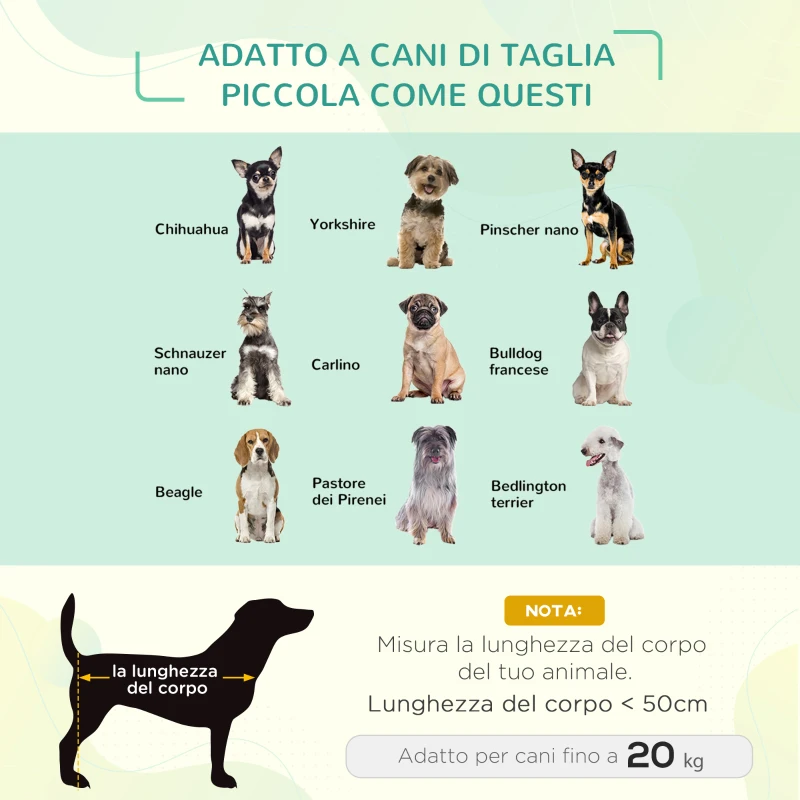 PawHut Letto Rialzato per Cani, Cuccia da Viaggio Impermeabile per Animali fino 20kg, 76x61x18cm, Blu