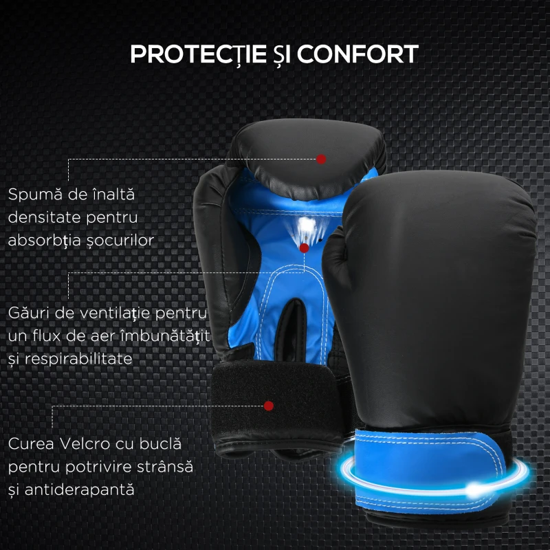 HOMCOM Set Sac de Box cu Mănuși, Cârlige și Geantă de Transport, Ø25x102 cm, Albastru