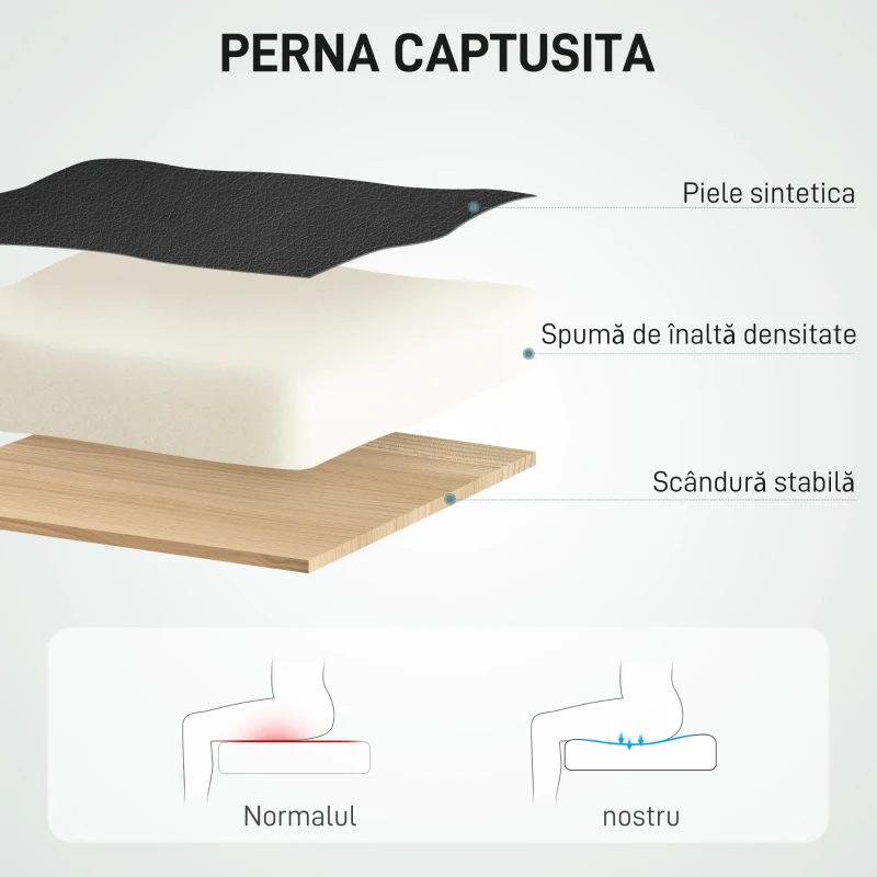 HOMCOM Scaun de Birou cu Masaj prin Vibrații, Spătar Înalt și Înălțime Reglabilă, 66x64x113-121 cm, Negru