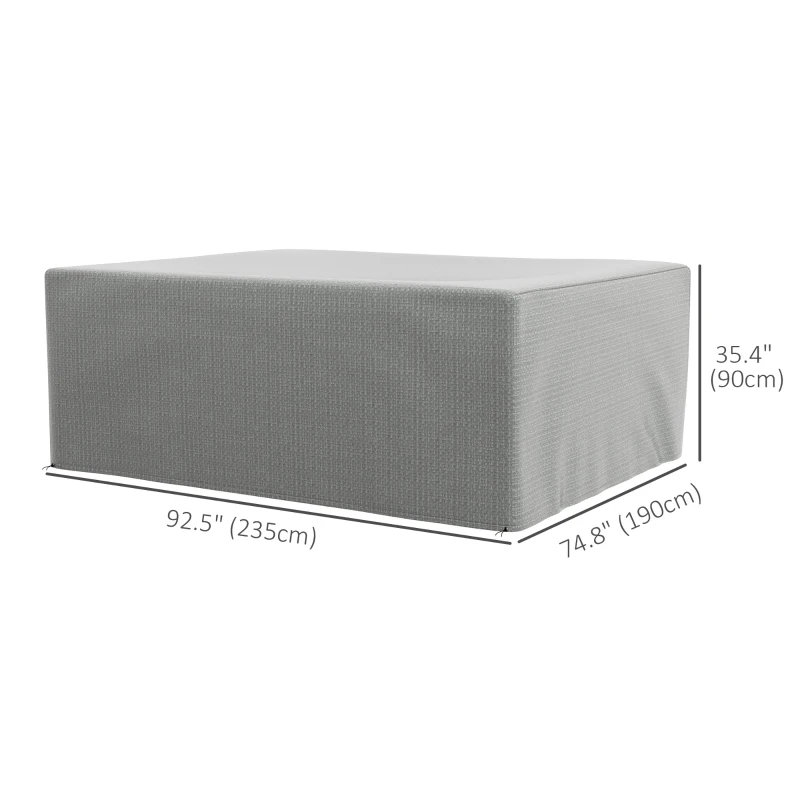 Outsunny 235 x 190 x 90 cm Large Patio Set Covers, Outdoor Garden Furniture Protection Cover Protector Waterproof Anti-UV Grey