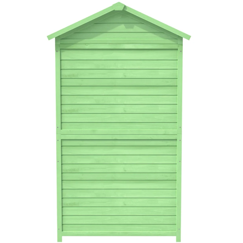 Weatherproof Fir Wood Tool House with Ventilation, Stable Construction, Outdoor Wood Garden Storage Shed, 90L x 56.5W x 175.5H cm, Green