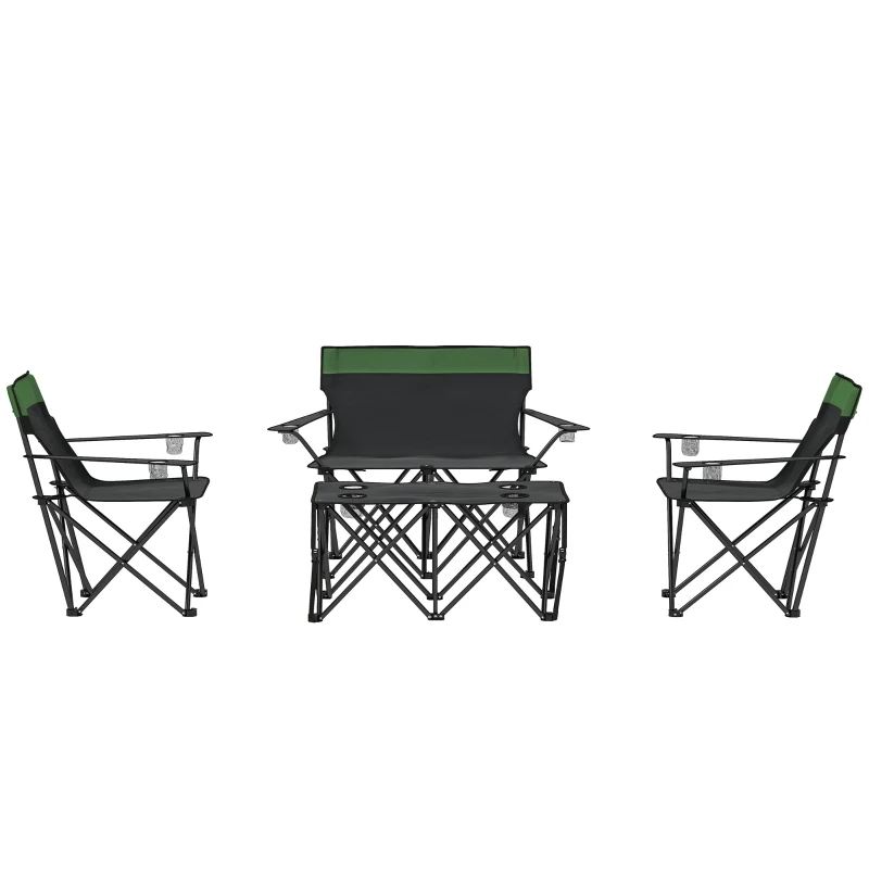 Outsunny Four-Piece Portable Picnic Table Set - Green