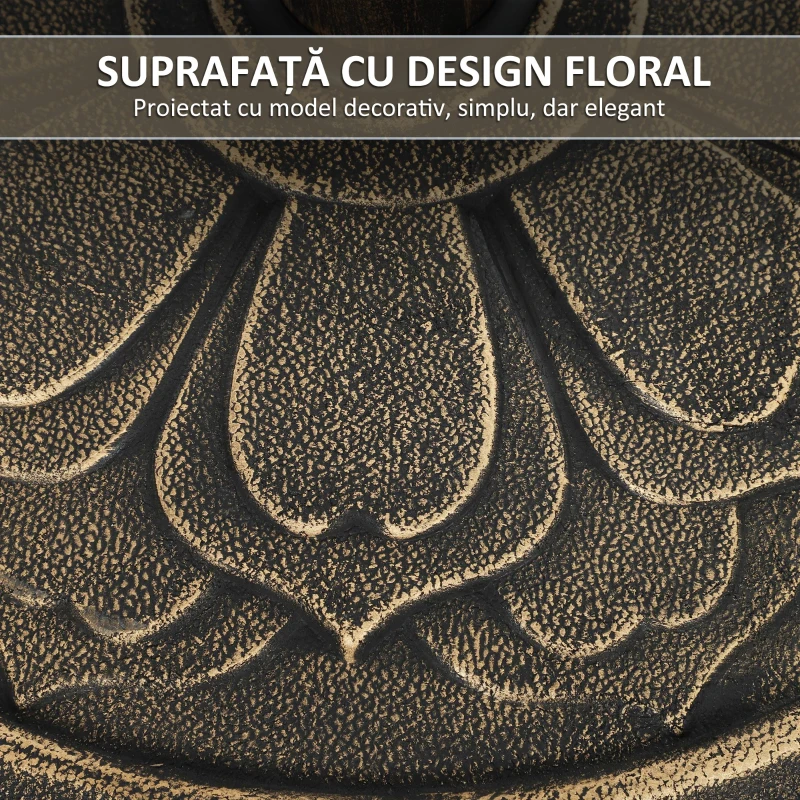Outsunny Bază pentru Umbrelă de 12 kg cu Manetă Integrată, din Rășină, Metal și Ciment, Ø46x33 cm, Bronz