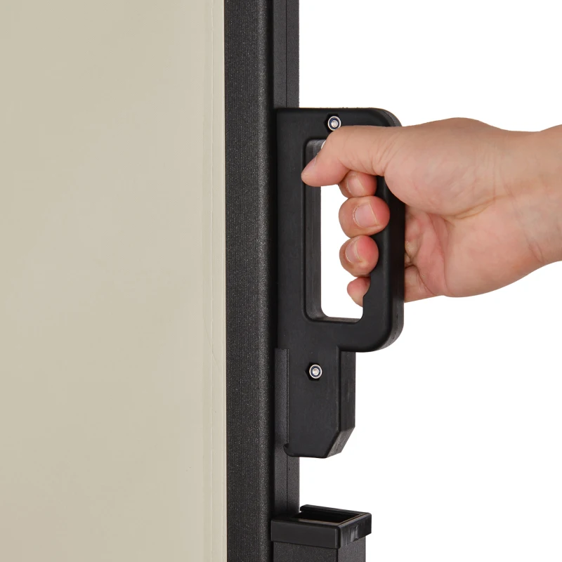 Outsunny Toldo Lateral Retráctil 350x180 cm Pantalla Enrollable Mampara de Privacidad y Protección Solar Beige