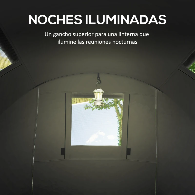 Outsunny Tienda de Campaña para 3 Personas con Ventanas Gancho Bolsa de Transporte Impermeable 3000 mm 470x220x150 cm Verde