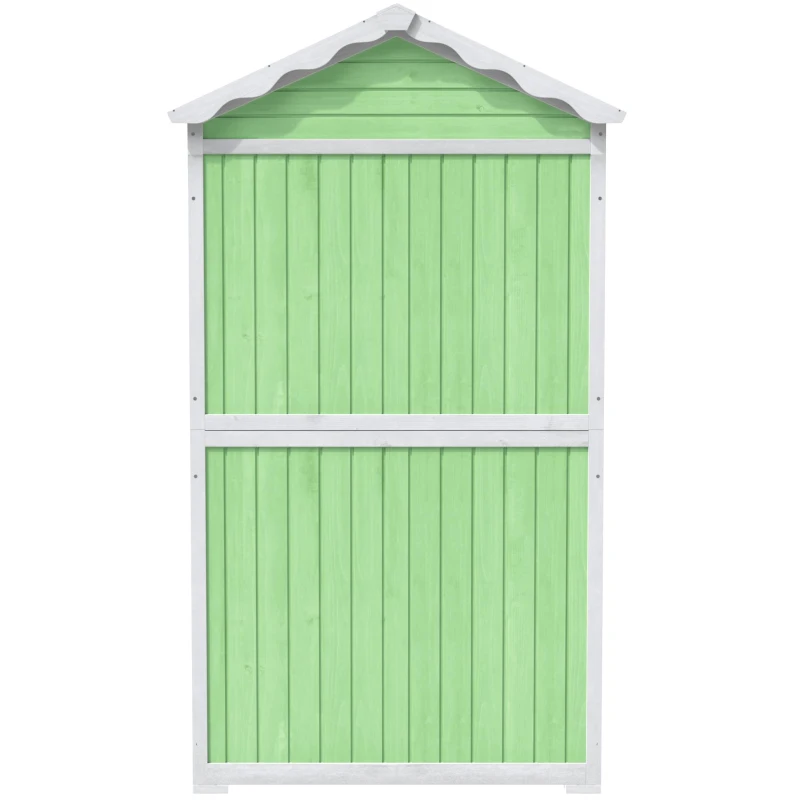 Weatherproof Fir Wood Tool House with Stable X Reinforcements, Eco-Friendly Outdoor Wooden Garden Storage Shed, 93L x 45W x 179H cm, Green