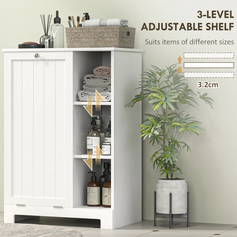 HOMCOM Dulap Modern pentru Rufe cu Coș Detașabil și Compartimente de Depozitare, 60x38x86 cm, Alb(m-6)