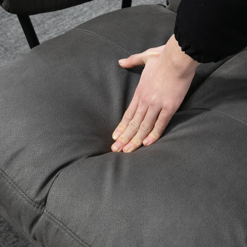 HOMCOM Sillón reclinable con otomana sillón con reposapiés respaldo ajustable; Microfibra Gris Oscuro