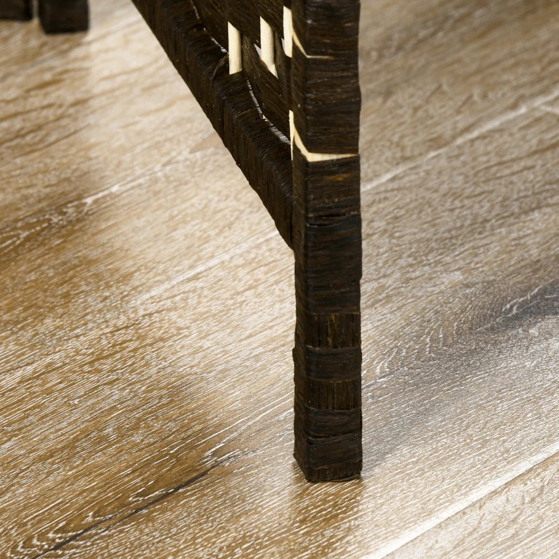 HOMCOM Paravento da 4 Pannelli 160 x 170 cm, Separatore di Ambienti con 2 Mensole, Pieghevole, in Legno, Marrone