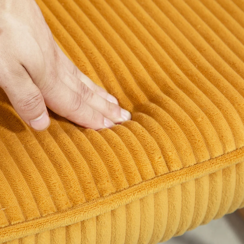 HOMCOM Silla Mecedora Vintage Balancines Curvados Grueso Acolchado Madera de Haya & Acero Amarillo