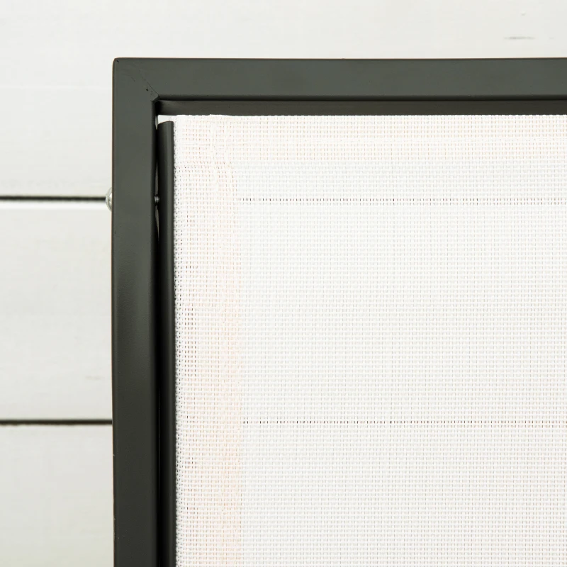 Outsunny Garten-Schaukelbank für 3 Personen aus Metall und atmungsaktivem Netzstoff, 147x75x85cm, Beige