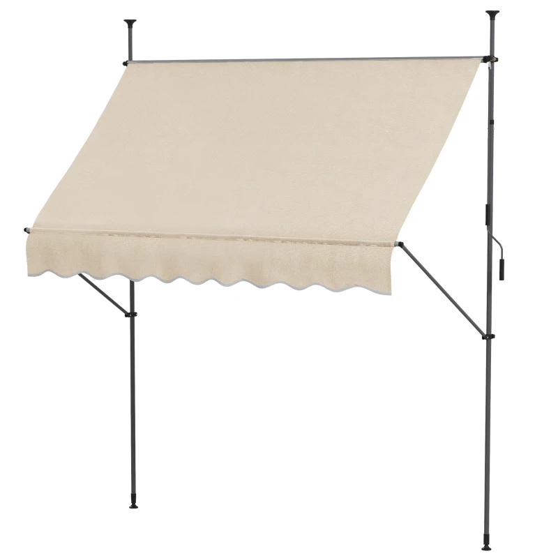 Outsunny Toldo autoportante manual retráctil 2,5x1,2x2,1-3 m inclinación ajustable metal aluminio poliéster arena