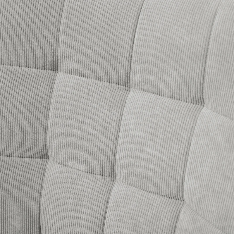 HOMCOM Poltrona Relax con Pouf Poggiapiedi in Velluto a Costine con Schienale Alto e Braccioli, Grigio