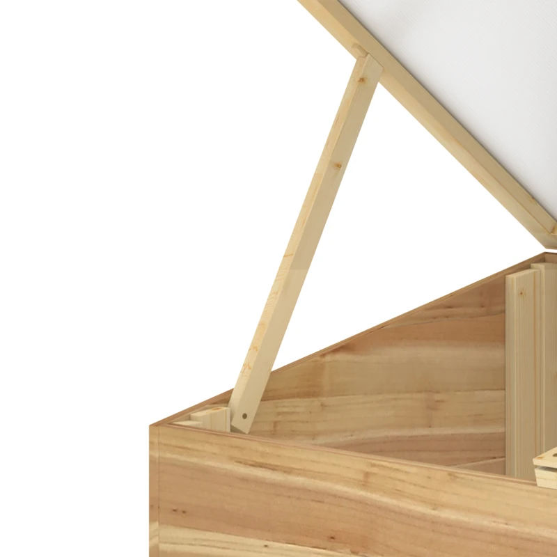 Outsunny Mini Serra da Giardino Serra per semenzai dim. 100L x 50l x 36H cm Tetto 2 falde apribili separatamente Pannelli in Policarbonato Legno di Abete pre-olio