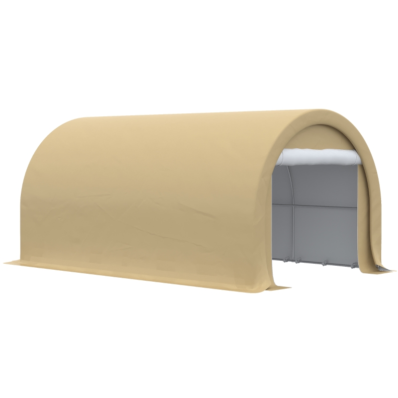 Outsunny Tenda da Garage Resistente all'Acqua con Protezione UV UPF 30+ e Pareti Laterali Rimovibili, 5 x 3 m, Beige