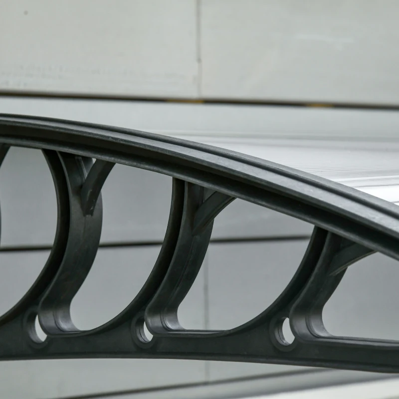 Outsunny Marquise Moderne en Polycarbonate, Aluminium et PP pour Balcons, Fenêtres et Portes, 200x96x27 cm