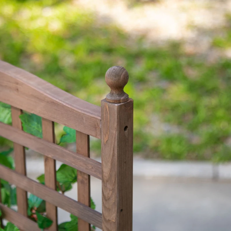 Outsunny Jardinera con enrejado jardinera sobre Pies 64x28x120 cm Incluye Inserts de Riego Madera de Pino tratada